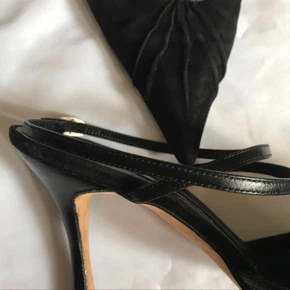 MANOLO Blahnik 39 strappy suede mules stilettos pointy toe high heels - Picture 5 of 12